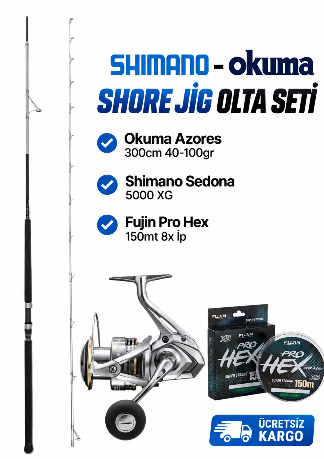 Shimano - Okuma Shore Jig Olta Seti