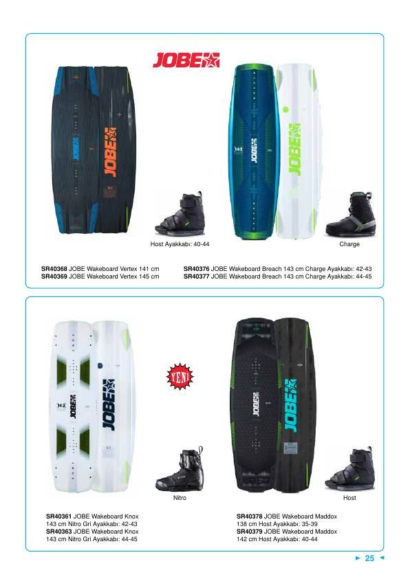 JOBE WAKEBOARD VERTEX 141 CM HOST AYAK:40-44