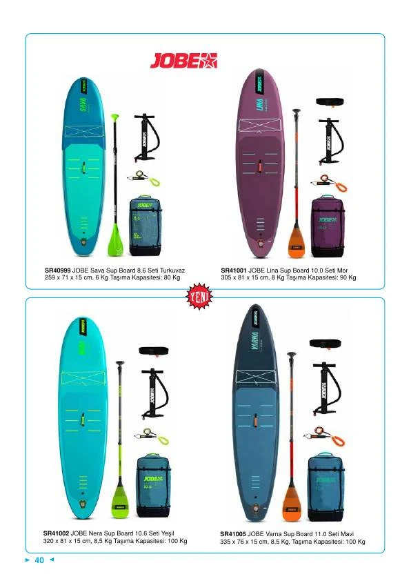 Jobe Sava Sup Board 8.6 Seti Turkuvaz 259x71x12 CM