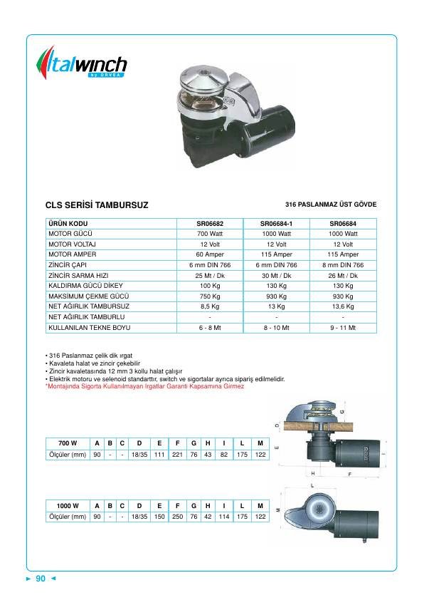 ITALWINCH CLS ZİNCİR IRGATI 700 W-12 V 06 MM ZİNCİR