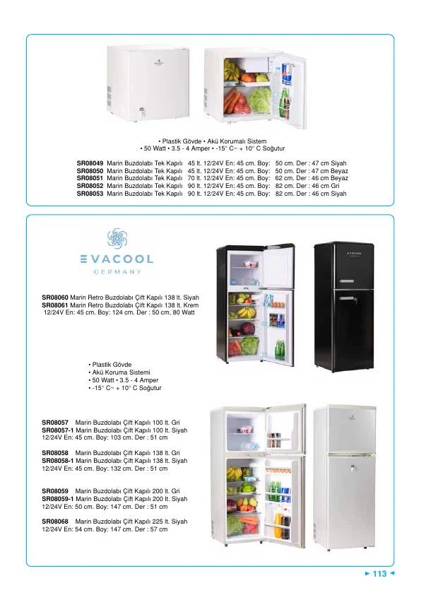 EVACOOL MARİN BUZDOLABI 45 LT 12-24 V SİYAH