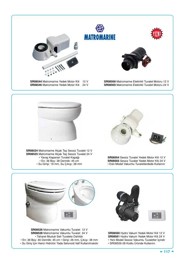 MATROMARINE ALÇAK TAŞ SESSİZ TUVALET 12 V