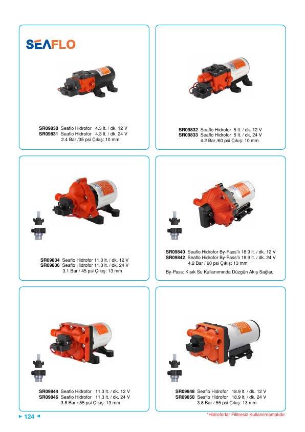 SEAFLO HİDROFOR 4.3 LT/DK 12 V 35 PSİ