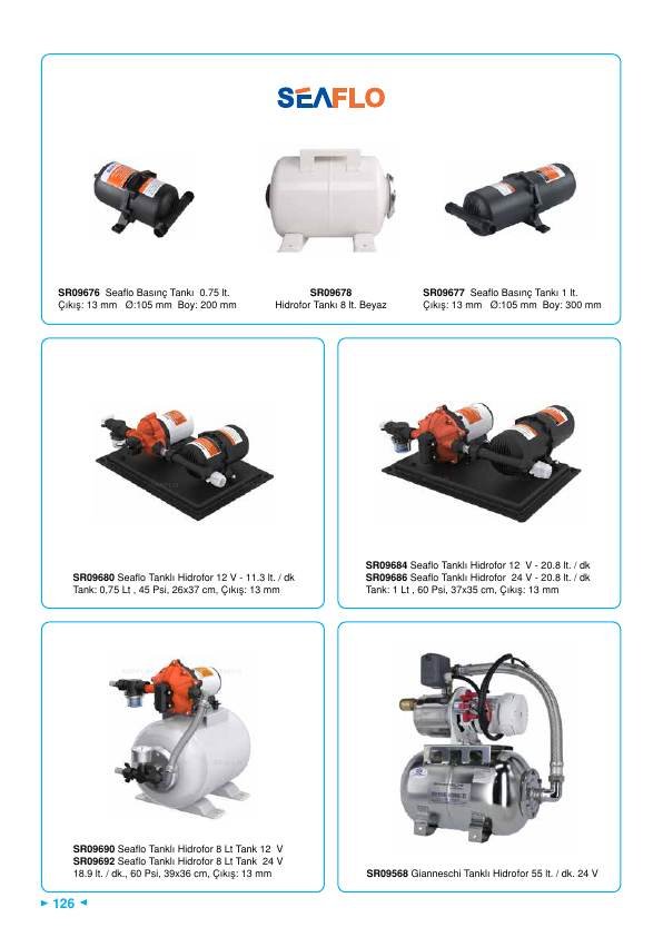 SEAFLO TANKLI HİDROFOR 12 V 20.8 LT. 1.00 LT TANK