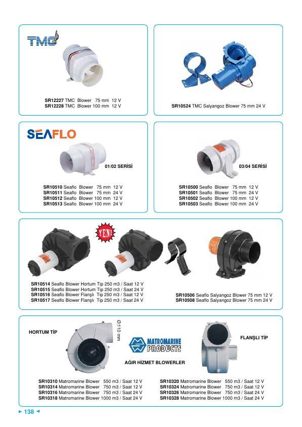 SEAFLO BLOWER 75 MM 24 V 03/04 SERİSİ