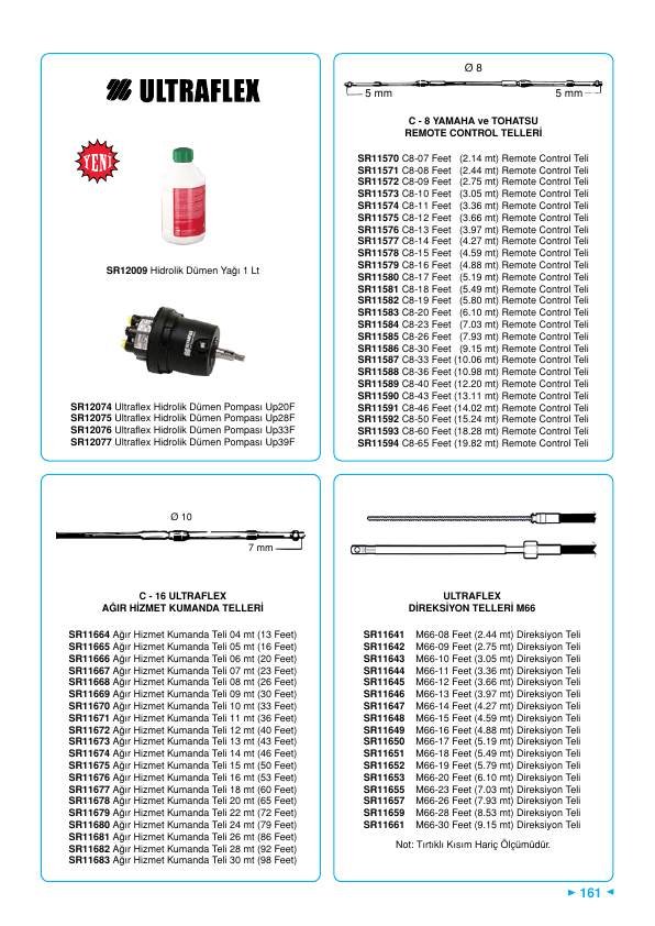 ULTRAFLEX M66-19 FEET 5.79 MT DİREKSİYON TELİ