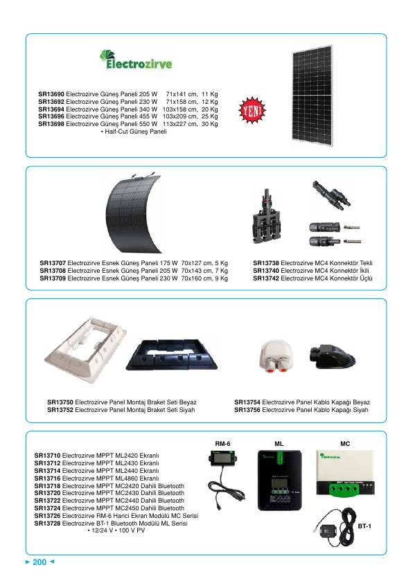 ELECTROZİRVE PANEL MONTAJ SETİ SİYAH 2 KÖŞE + 4 YAN