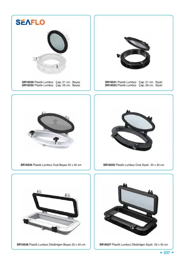 SEAFLO PLASTİK LUMBOZ ÇAP:21 CM BEYAZ