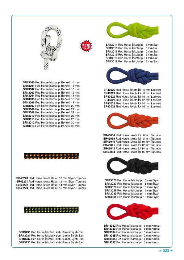 RED HORSE HALAT İSKOTA İPİ 6 MM CLMA06 SARI
